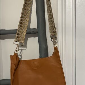 Ahdorned Tan Leather Shoulder Bag